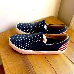 NWT INKKAS American Flag Slip Ons